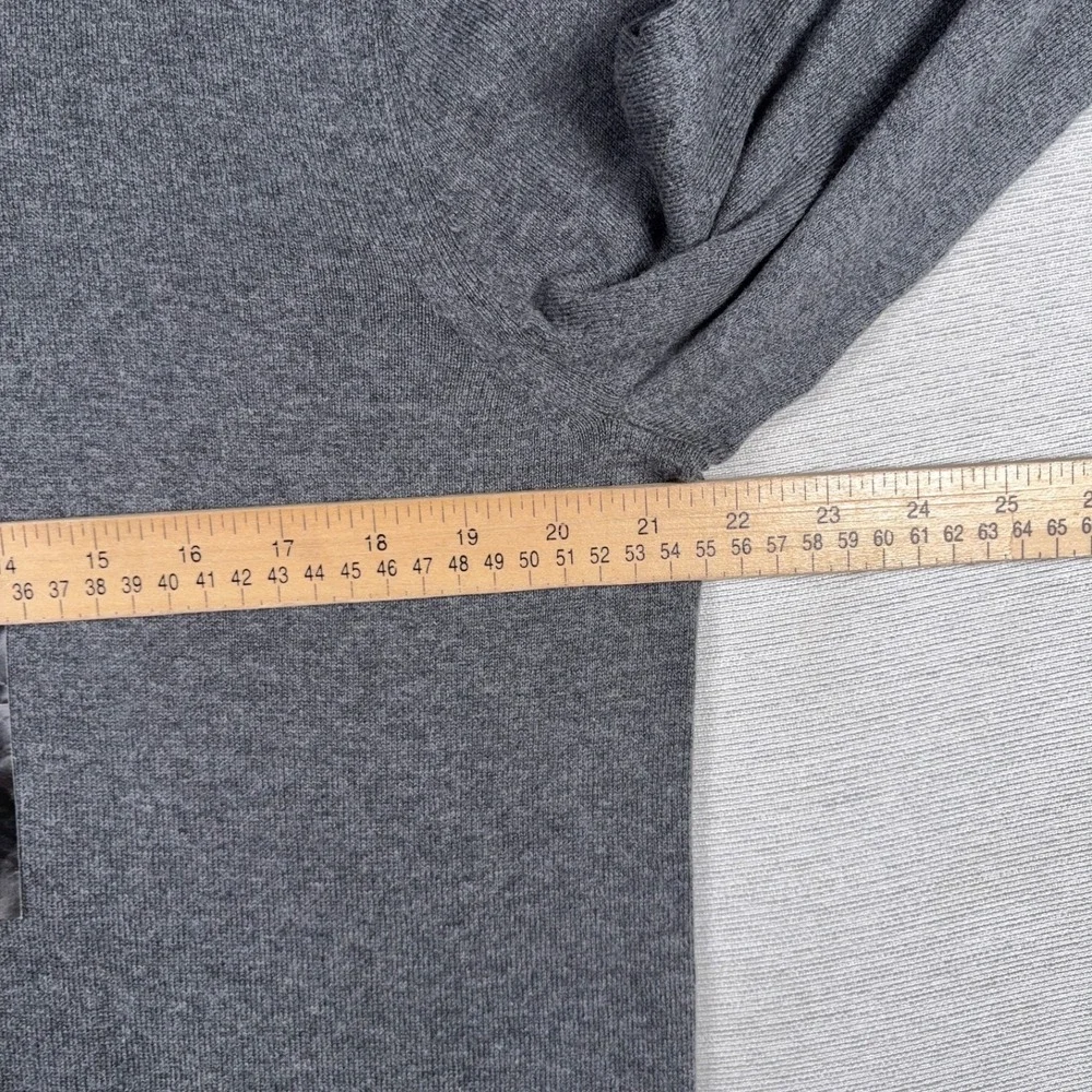 Banana Republic Premium Luxe 1/4 Zip Sweater Mens L Gray Cotton Silk Cashmere